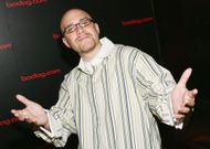 Rapper Bishop Brigante arrives at the Bodog.com party at the Tao Nightclub at the Venetian Resort Hotel Casino July 25, 2006 in Las Vegas, Nevada (Photo by Ethan Miller/Getty Images)
